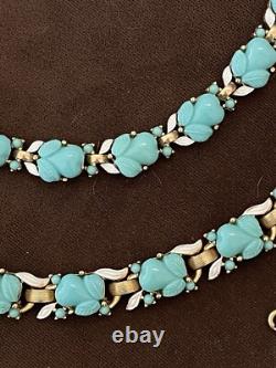 TRIFARI ALFRED PHILIPPE 1957 Turquoise blue Fruit salad 3 piece parure