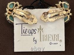 TRIFARI ALFRED PHILIPPE 1957 Turquoise blue Fruit salad 3 piece parure