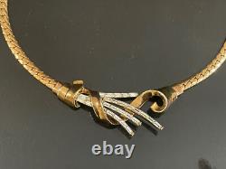 TRIFARI ALFRED PHILIPPE BAGUETTE CRYSTAL RHINESTONES NECKLACE -SIGNED withPAT PEND