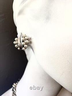 TRIFARI ALFRED PHILIPPE Brushed Silvertone Metal Pearl Demi Parure MCM