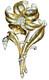TRIFARI ALFRED PHILIPPE Pat 121,254 golden metal, pave DAFFODIL brooch. 2 of 2