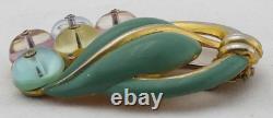 TRIFARI ALFRED PHILIPPE Shoe Button Dress Fur Clip Pastel Enamel Late 1930s