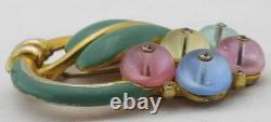TRIFARI ALFRED PHILIPPE Shoe Button Dress Fur Clip Pastel Enamel Late 1930s