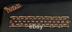 TRIFARI A Philippe COLONNADE Gold Openwork Bars Panel Necklace Bracelet Earrings
