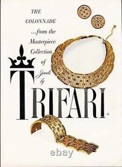 TRIFARI A Philippe COLONNADE Gold Openwork Bars Panel Necklace Bracelet Earrings