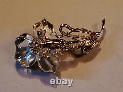 TRIFARI Alfred Philippe 1945 Sterling Silver Jelly Belly Carnation Flower Brooch
