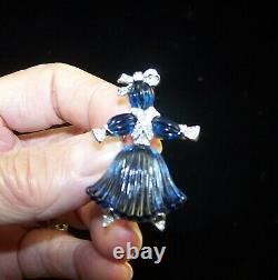 TRIFARI Alfred Philippe 1949 Molded Glass Pom Pom Tom Tom Ragdoll Boy & Girl Pin