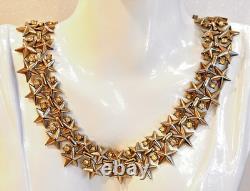 TRIFARI Alfred Philippe 1950s Gold-Plated Rhinestone Star Spangled Necklace