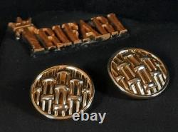 TRIFARI Alfred Philippe COLONNADE Gold Openwork Panel Necklace Bracelet Earrings