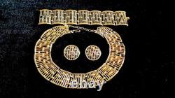 TRIFARI Alfred Philippe COLONNADE Gold Openwork Panel Necklace Bracelet Earrings