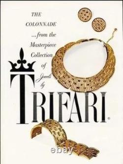 TRIFARI Alfred Philippe COLONNADE Gold Openwork Panel Necklace Bracelet Earrings