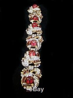 TRIFARI Alfred Philippe Cabochon, Diamante and Enamel'Empress Eugenie' Bracelet