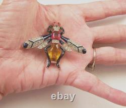 TRIFARI'Alfred Philippe' Citrine, Pink Topaz, Pave and Enamel Bug Clip/Pin