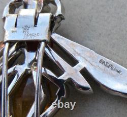 TRIFARI'Alfred Philippe' Citrine, Pink Topaz, Pave and Enamel Bug Clip/Pin