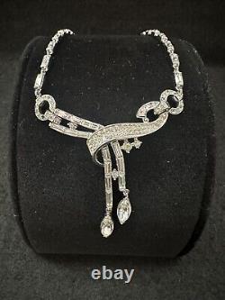 TRIFARI Alfred Philippe Diadem Ribbon Diamanté Navette Silver RARE