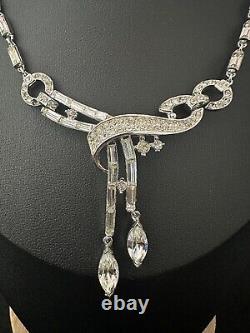 TRIFARI Alfred Philippe Diadem Ribbon Diamanté Navette Silver RARE