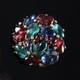 TRIFARI'Alfred Philippe' Domed Tricolor Fruit Salads and Pave Crystals Clip/Pin