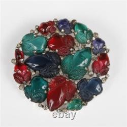 TRIFARI'Alfred Philippe' Domed Tricolor Fruit Salads and Pave Crystals Clip/Pin