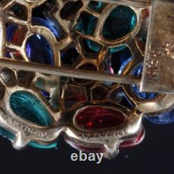 TRIFARI'Alfred Philippe' Domed Tricolor Fruit Salads and Pave Crystals Clip/Pin