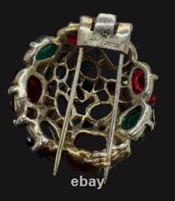 TRIFARI'Alfred Philippe' Domed Tricolor Fruit Salads and Pave Crystals Clip/Pin