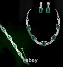 TRIFARI Alfred Philippe Emerald & Baguette Arches Necklace Bracelet Earrings
