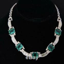 TRIFARI'Alfred Philippe' Emerald & Diamante Arches Necklace Bracelet Earrings