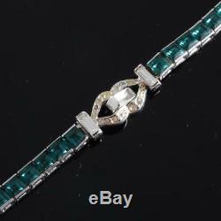 TRIFARI Alfred Philippe Emerald Ruby & Diamond Invisibly Set Tennis Bracelets