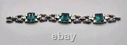 TRIFARI'Alfred Philippe' Emerald and Diamante Art Deco Link Bracelet