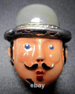 TRIFARI Alfred Philippe Enamel Rhinestone French Gentleman Fur Clip