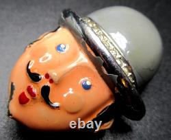 TRIFARI Alfred Philippe Enamel Rhinestone French Gentleman Fur Clip