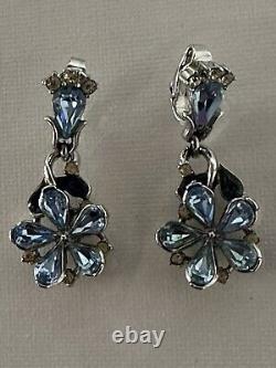 TRIFARI Alfred Philippe Five-Petal Flower Parure Silver Blue PAT PEND Book Set