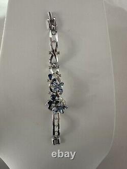 TRIFARI Alfred Philippe Five-Petal Flower Parure Silver Blue PAT PEND Book Set