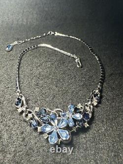 TRIFARI Alfred Philippe Five-Petal Flower Parure Silver Blue PAT PEND Book Set
