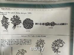 TRIFARI Alfred Philippe Five-Petal Flower Parure Silver Blue PAT PEND Book Set