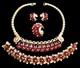 TRIFARI Alfred Philippe Fleur De Paris Red Glass Flower Grande Parure Set RARE