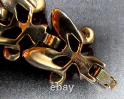 TRIFARI Alfred Philippe Fleur De Paris Red Glass Flower Grande Parure Set RARE
