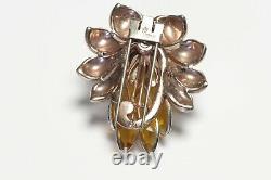 TRIFARI Alfred Philippe Gold Plated Yellow Crystal Flower Pin Brooch