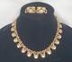 TRIFARI Alfred Philippe Gold Tone Pear Rhinestone Set Necklace & Clip Earrings