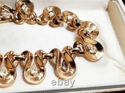 TRIFARI Alfred Philippe Gold Tone Pear Rhinestone Set Necklace & Clip Earrings