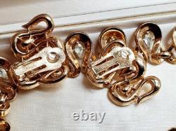 TRIFARI Alfred Philippe Gold Tone Pear Rhinestone Set Necklace & Clip Earrings TRIFARI Alfred Philippe Gold Tone Pear Rhinestone Set Necklace & Clip Earrings