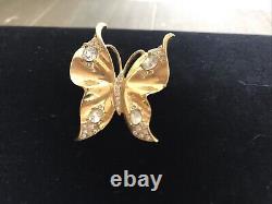 TRIFARI Alfred Philippe Gold and Diamante Large Butterfly Pin