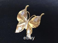 TRIFARI Alfred Philippe Gold and Diamante Large Butterfly Pin