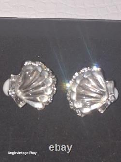 TRIFARI'Alfred Philippe Jelly Belly'Moonshell' Seashell Clip-On Earrings Pin