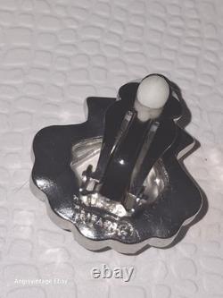 TRIFARI'Alfred Philippe Jelly Belly'Moonshell' Seashell Clip-On Earrings Pin
