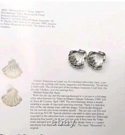 TRIFARI'Alfred Philippe Jelly Belly'Moonshell' Seashell Clip-On Earrings Pin
