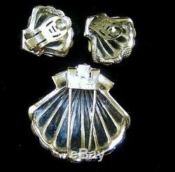 TRIFARI'Alfred Philippe' Jelly Belly'Moonshell' Seashell Pin Clip & Earrings