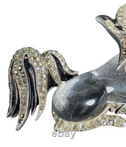 TRIFARI Alfred Philippe Jelly Belly Pekingese Dog Rhinestone Brooch RARE