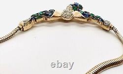 TRIFARI Alfred Philippe Jeweled Symphony Emerald & Sapphire Crystals Necklace