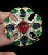TRIFARI Alfred Philippe Jewels of India Emerald Ruby Sapphire Maltese Cross Pin