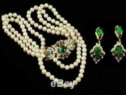 TRIFARI Alfred Philippe Jewels of India Pearl Necklace & Pendant Earrings